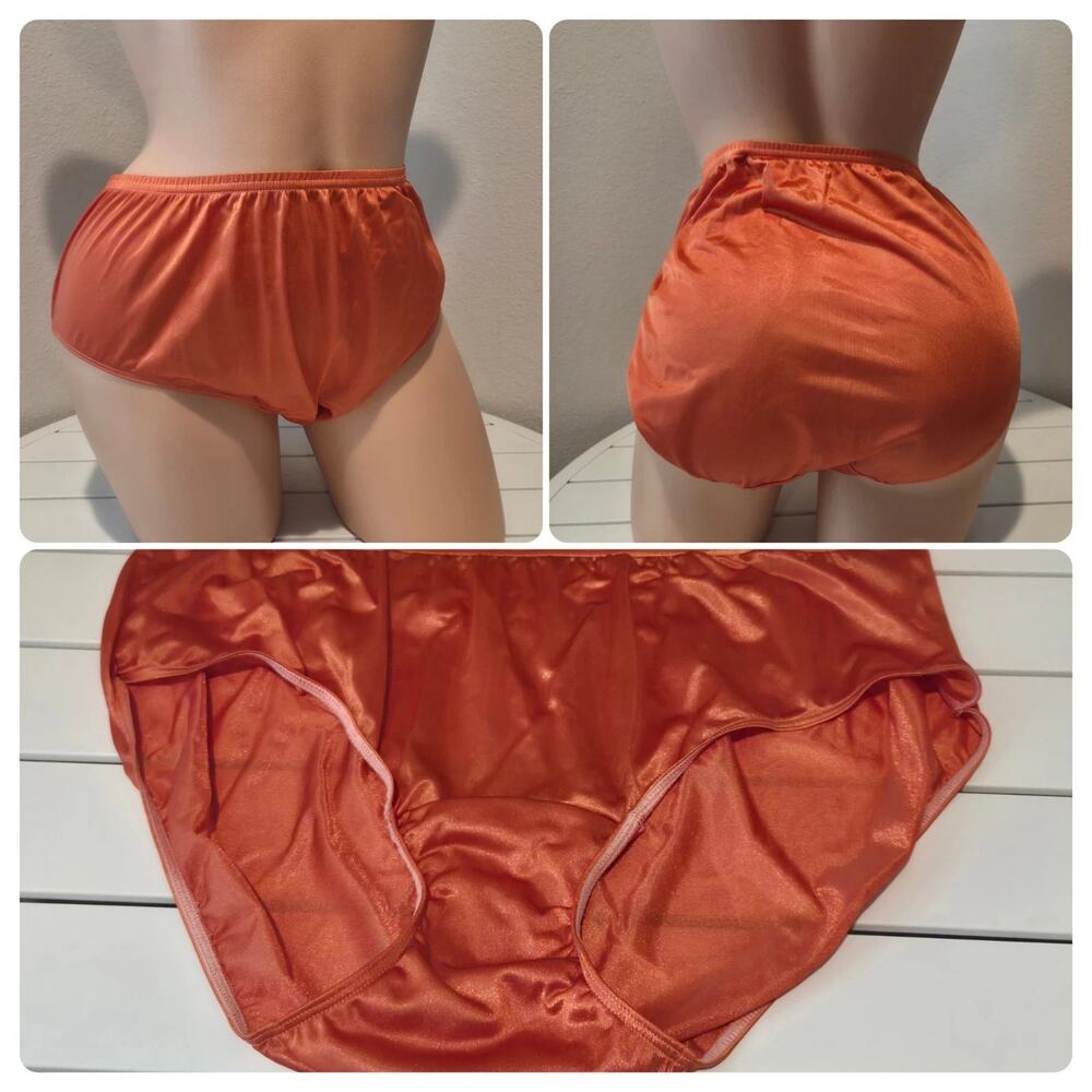 Shadowline 11032 Bikini Panty Shiny Nylon Full Cut Silky Ruby Red